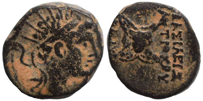 SELEUKID KINGS of SYRIA. Antiochos IV Epiphanes, 175-164 BC. Ae (bronze, 5.39 g,...
