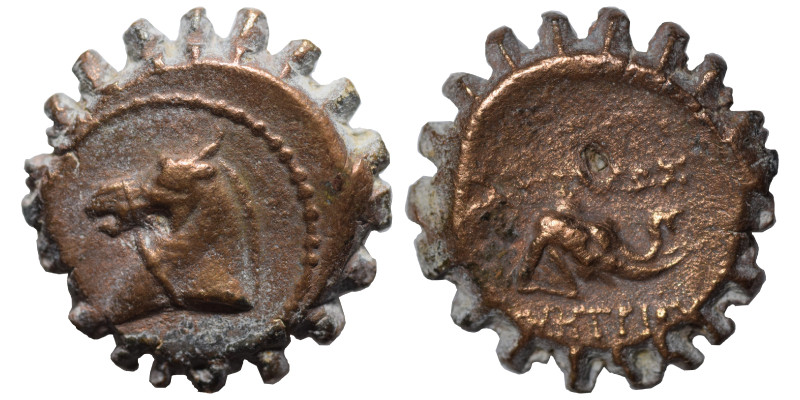 SELEUKID KINGS of SYRIA. Demetrios I Soter, 162-150 BC. Ae Serrate (bronze, 4.11...