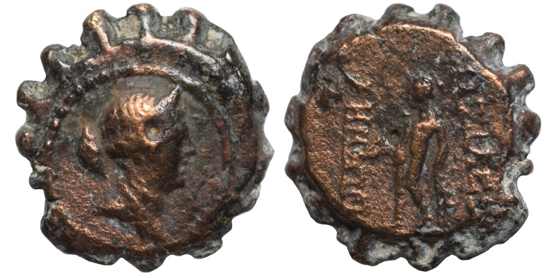 SELEUKID KINGS of SYRIA. Demetrios I Soter 162-150 BC. Ae serrate (bronze, 2.72 ...