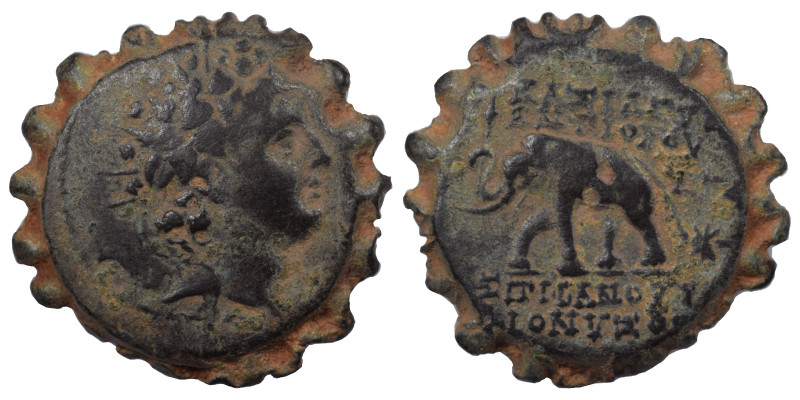 SELEUKID KINGS of SYRIA. Antiochos VI Dionysos, 144-142 BC. Ae Serrate (bronze, ...