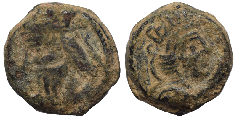 KINGS of PARTHIA. Vologases IV, circa 147-191. Dichalkon (bronze, 3.38 g, 14 mm)...