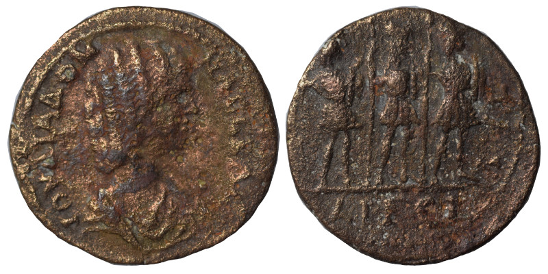 ACHAIA. Aegira. Julia Domna, 193-217. Assarion (bronze, 4.45 g, 23 mm). IOYΛIA Δ...