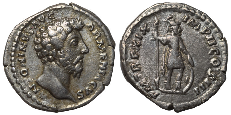 Marcus Aurelius, 161-180. Denarius (silver, 3.06 g, 19 mm), Rome. ANTONINVS AVG ...