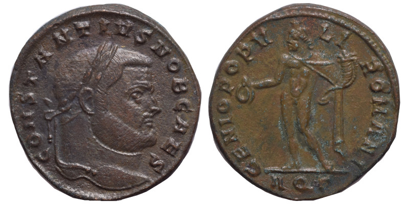 Constantius I, as Caesar, 293-305. Follis (bronze, 8.20 g, 26 mm), Aquileia. CON...