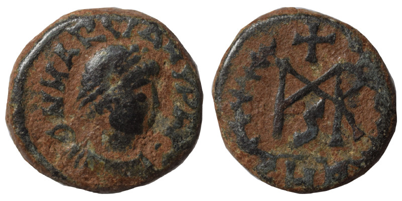 Marcian, 450-457. Nummus (bronze, 1.45 g, 10 mm), Constantinople. D N MARCIANVS ...