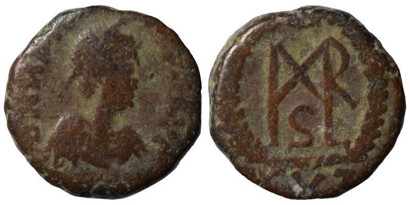 Marcian, 450-457. Nummus (bronze, 1.09 g, 10 mm), Cyzicus. D N MARCIANVS P F AV ...