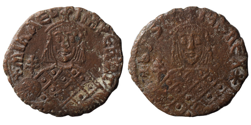 Michael III "the Drunkard", with Basil I, 842-867. Follis (bronze, 5.98 g, 25 mm...