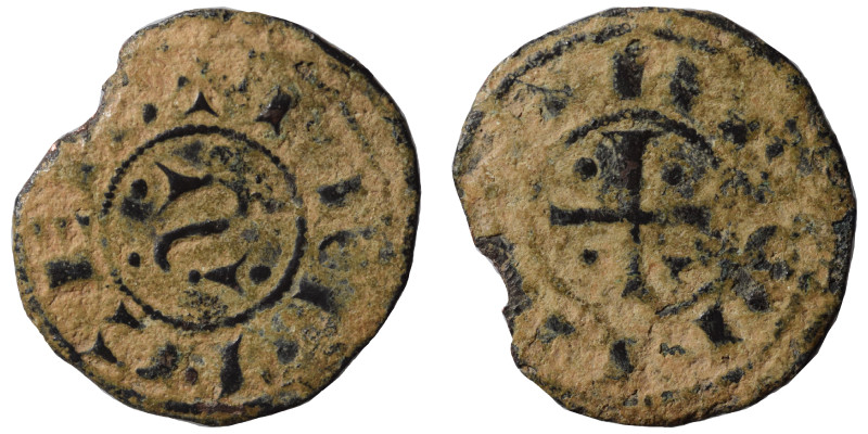 CRUSADERS. Principality of Antioch. Bohémond III, 1149-1163. Denier (bronze, 0.8...