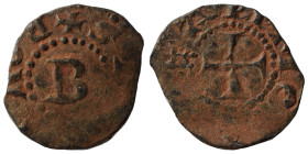 CRUSADERS. Principality of Antioch. Bohémond IV, 1201-1233. Fractional Denier (billon, 0.89 g, 16 mm). +BOAMVNDV around large B. Rev. +ANTIOCHIA cross...