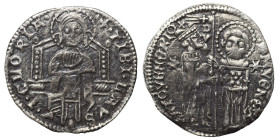 ITALY. Venezia (Venice). Antonio Veniero, 1382-1400. Grosso (silver, 1.81 g, 21 mm). ANTO' VENERIO / DVX / S M VENETI St. Mark, on the right, standing...