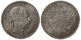 Austro-Hungarian. Franz Joseph I, 1848-1916. 1 Gulden (silver, 12.36 g, 29 mm). Wien (Vienna), 1885. FRANC IOS I D G AVSTRIAE IMPERATOR Laureate head ...