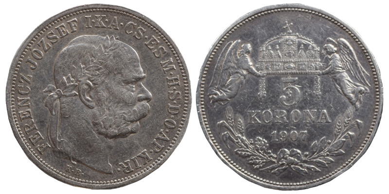 Austro-Hungarian. Franz Joseph I, 1848-1916. 5 Korona (silver, 23.95 g, 36 mm). ...