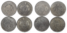 4x Hungary. 2 Pengö (silver, 39.70 g), 1929/1938. Huszár 2243. Nearly very fine.