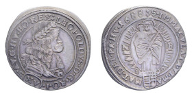 AUSTRIA LEOPOLDO I 15 KREUTZER 1688 AG. 6 GR. BB-SPL