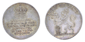 AUSTRIA FRANCESCO II TOKEN/LIRA 1792 INCORONAZIONE UNGHERIA AG. 4,40 BB-SPL