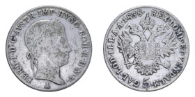 AUSTRIA FERDINANDO I 5 KREUZER 1838 A NC AG. 2,07 GR. qBB/BB