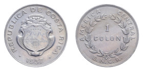 COSTA RICA 1 COLON 1937 NI. 9,92 GR. SPL-FDC