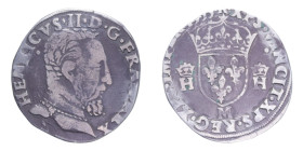 FRANCIA ENRICO II (1547-1559) TESTONE AG. 9,41 GR. qBB