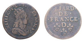 FRANCIA LIARD 1657 D NC CU. 4,10 GR. qBB