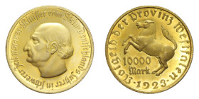 GERMANIA WESTFALIA NOTGELD 10000 MARCHI 1923 CU. DORATO 32,14 GR. CON SCATOLA FDC