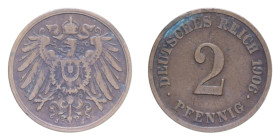 GERMANIA 2 PFENNIG 1906 CU. 3,31 GR. BB+