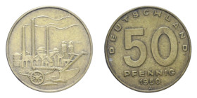 GERMANIA DDR 50 PFENNIG 1950 A R BA.3,30 GR. BB+