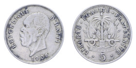 HAITI 5 CENT. 1905 NI. 2,75 GR. BB