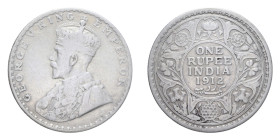 INDIA GIORGIO V 1 RUPIA 1912 AG. 11,43 GR. qBB/BB
