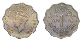 INDIA GIORGIO VI 1 ANNA 1945 CU. 3,78 GR. FDC