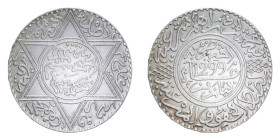 MAROCCO MOULAY AL-HASAN I 10 DIRHAMS AH 1299 AG. 29,11 GR. SPL+