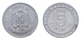 MESSICO 5 CENT. 1910 NC NI. 5,01 GR. BB+