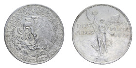 MESSICO 2 PESOS 1921 AG. 26,72 GR. BB-SPL (COLPI)