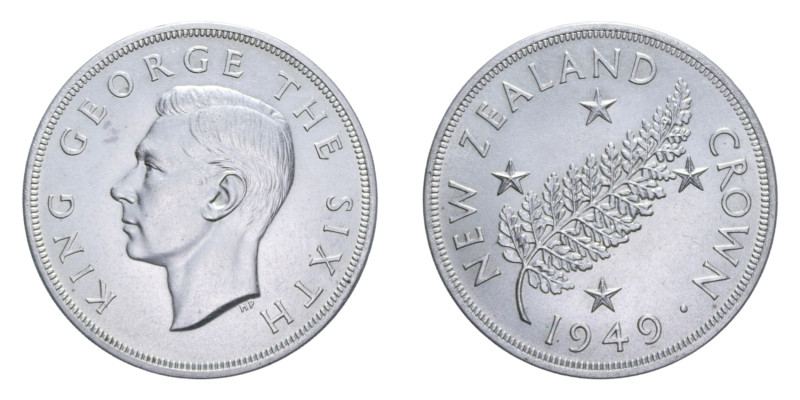 NUOVA ZELANDA GIORGIO VI 1 CROWN 1949 AG. 28,23 GR. FDC
