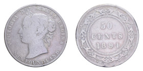 NEW FOUNDLAND VICTORIA 50 CENTS 1894 R AG. 11,45 GR. qBB