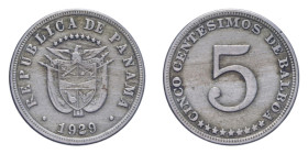 PANAMA 5 CENT. 1929 NC NI. 5,02 GR. BB+