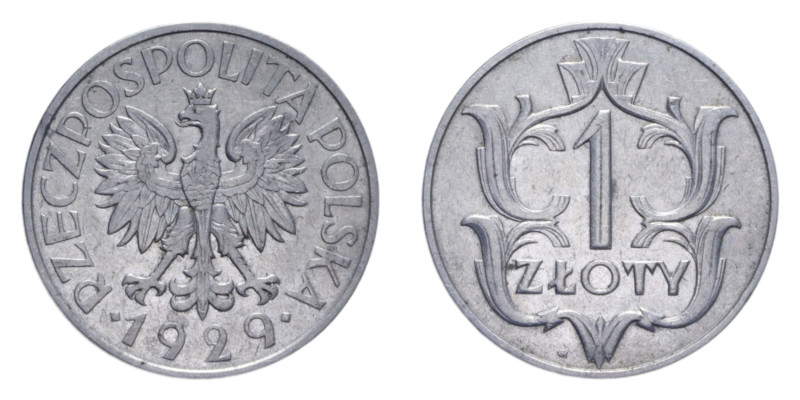 POLONIA 1 ZLOTY 1929 NC NI. 6,99 GR. BB+