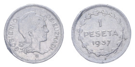 SPAGNA 1 PESETA 1937 NC NI. 4,08 GR. BB