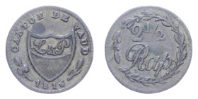 SVIZZERA CANTON VAUD 2 1/2 RAPPEN 1816 MI. 0,89 GR. BB+