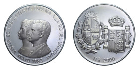 URUGUAY 2000 NUOVI PESOS 1983 AG. 65 GR. PROOF