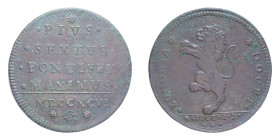 BOLOGNA PIO VI (1775-1799) 2 BAIOCCHII 1796 NC CU. 18,86 GR. BB+