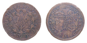 BOLOGNA PIO VI (1775-1799) BAIOCCO 1780 A. VI R CU. 11,32 GR. BB