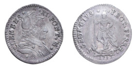 FERRARA CLEMENTE XI (1700-1721) MURAIOLA DA 2 BAIOCCHI 1717 RR MI. 1,48 GR. BB-SPL