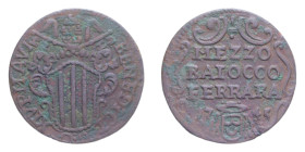 FERRARA BENEDETTO XIV (1740-1758) MEZZO BAIOCCO 1745 CU. 4,70 GR. BB