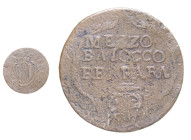 FERRARA BENEDETTO XIV (1740-1758) MEZZO BAIOCCO 1750 A. X CU. 4,25 GR. qBB