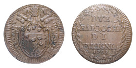 FOLIGNO PIO VI (1775-1799) 2 BAIOCCHI 1795 A. XXI CU. 22,96 GR. BB+