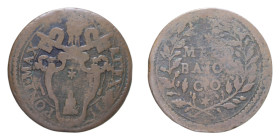 GUBBIO ALESSANDRO VII (1655-1667) MEZZO BAIOCCO MIR 1891 R CU. 7,29 GR. MB+
