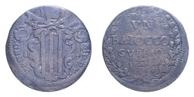 GUBBIO BENEDETTO XIV (1740-1758) BAIOCCO (DATA NON VISIBILE) CU. 11,79 GR. qBB