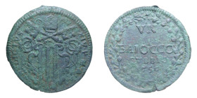 GUBBIO BENEDETTO XIV (1740-1758) BAIOCCO 1750 A. X CU. 9,42 GR. qBB