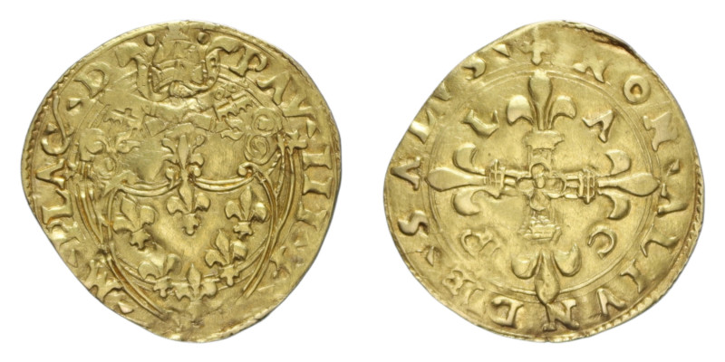 PIACENZA PAOLO III (1534-1549) SCUDO D'ORO DEL SOLE NC AU.3,25 GR. MIR. 956/1 BB...