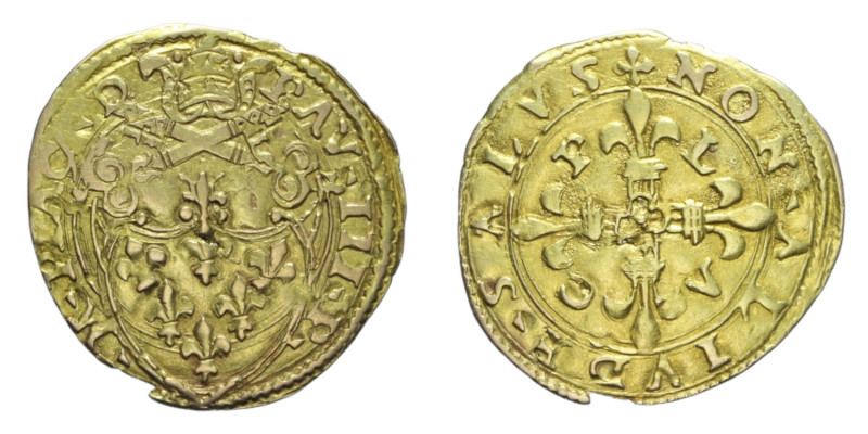 PIACENZA PAOLO III (1534-1549) SCUDO D'ORO DEL SOLE NC AU.3,30 GR. MIR. 956/1 BB...